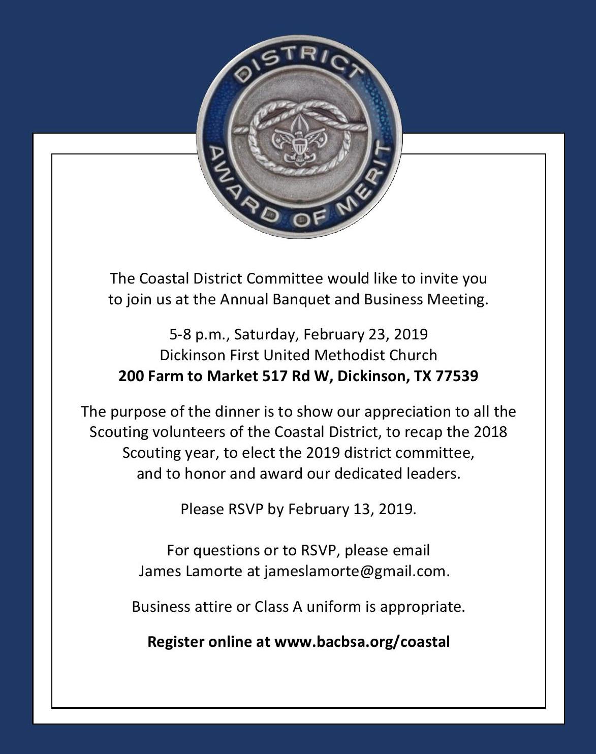 Coastal Annual Banquet & Business Meeting
